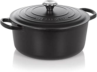 Signature Enamelled Cast Iron Round Casserole Dish With Lid, 28 cm, 6.7 Litres, Matte Black, 21177280000430