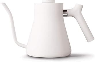 Fellow Stagg Stovetop Pour-Over Coffee and Tea Kettle - Gooseneck Teapot with Precision Pour Spout, Built-in Thermometer, Matte White, 1 Litre