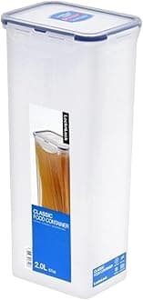 Airtight Rectangular Tall Food Storage Container Pasta Box, Clear, 2L