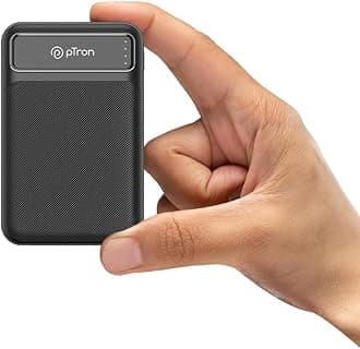 pTron Dynamo Spark 10000mAh 22.5W Power Bank, Compact Size Fast Charging, Micro USB Input 20W PD Fast Charging, Supports Xiamo, Redmi, Samsung, iPhone, Oneplus, Oppo, 3 Output & 2 Input Ports (Black)