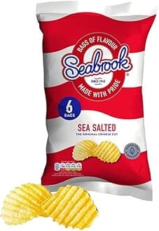 Chips Crisps Bags Collections - Deliciously light & Crispy Chips Bags (Seabrook Sea Salt (6 x 25g), 2 Packs)