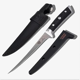 Dalstrong Fillet Knife - 7 inch Flexible Blade - Gladiator Series Elite - High Carbon German Steel - Black G10 Handle Boning Knife - w/Two Sheaths - Razor Sharp Kitchen Knife Gift - NSF Certified