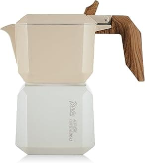 Bincoo Stovetop Espresso Maker 2 Cups-Creative Moka Coffee Pot Double Valve,Italian Coffee Maker Aluminium Stovetop Camping Espresso Maker with Gift Box (yellow)