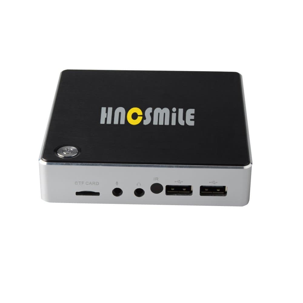 HNCSMILE Smart Box C-10-01 Smart Computer Intel Atom BayTrail CR,Z3735F Quad Core DDR3 2GB Min PC Support for HDMI TV, Windows 8.1 OS,WiFi，Ethernet,Bluetooth Black- 16GB