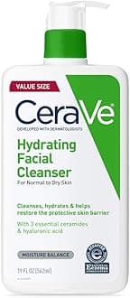 Hydrating Facial Cleanser, Moisturizing Face Wash For Dry Skin, Hyaluronic Acid + Ceramides + Glycerin, Hydrating Cleanser For Normal To Dry Skin, National Eczema Association Certified