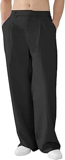 - Mens Casual Dress Pants Pleated Old Money Wide Leg Baggy Pants Fall Relaxed Fit Slacks Work Trousers
