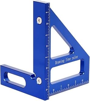 Imperial 3D Multi-Angle Measuring Ruler,45/90 Degree Aluminum Alloy Woodworking Square Protractor, Miter Triangle Ruler High Precision Layout Measuring Tool for Engineer Carpenter,003B