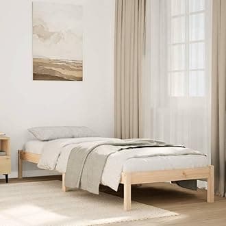 vidaXL Extra Long Wooden Bed Frame - 90x210cm, Solid Pine - Stable, Durable, with Slats for Optimal Mattress Support - Brown