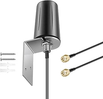 2x2 MIMO Omnidirectional Low Profile 4G LTE 5G External Antenna SMA Male Connector with 10ft Cable for Boosts Performance of 4G/5G Routers Hotspot Verizon AT&T T-Mobile RV Home Internet