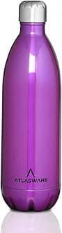 Atlasware Stainless Steel Vacuum Bottle, 1000 ml - Purple
