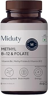 - Vitamin B12 Folate – Active Methylcobalamin - Bioactive B-Complex with B6, B9, B12 – Triple Formula for Energy, Mood, Brain & Nerve Support – Fast Absorbing Chewable – 60 Veg Tablets