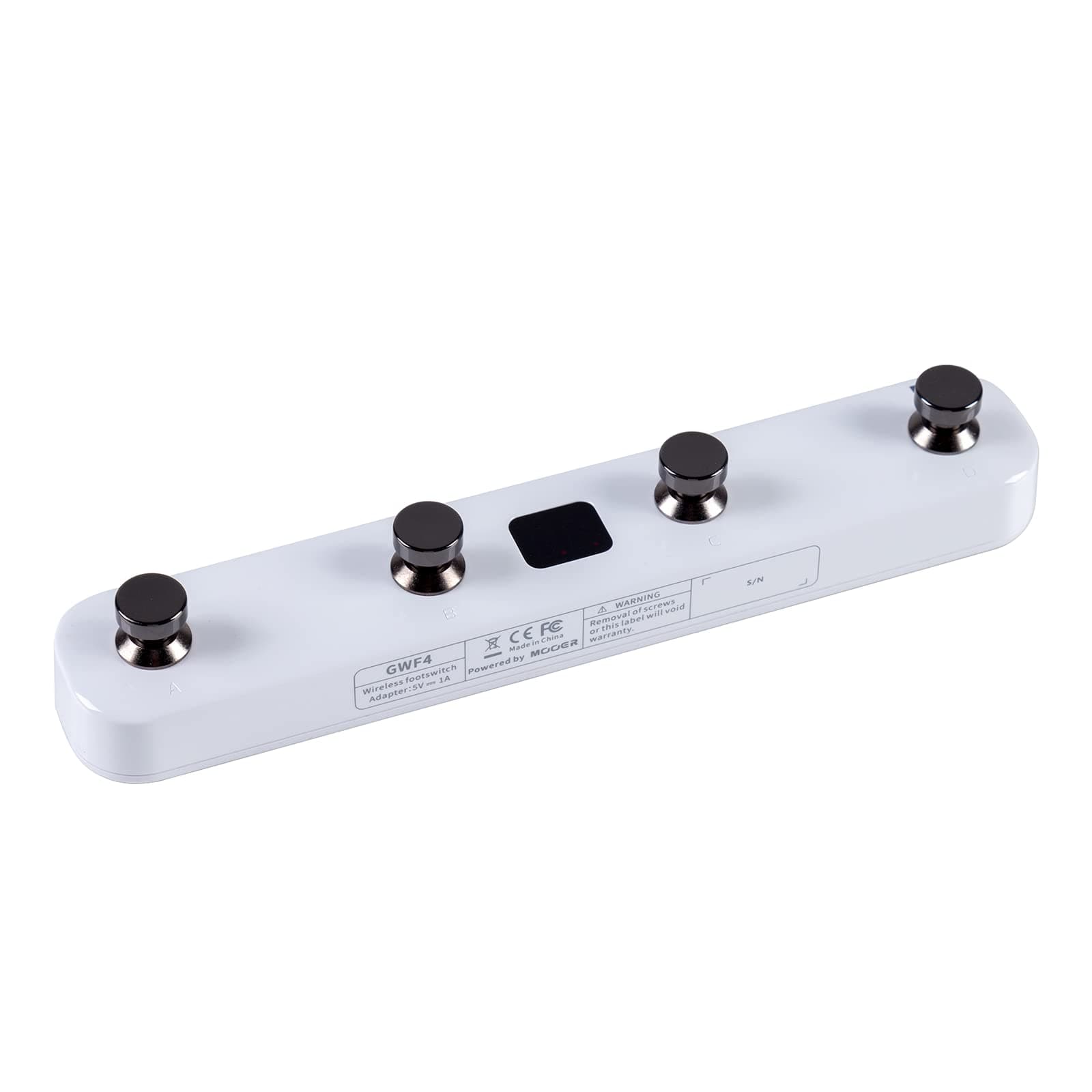 GTRS Wireless Footswitch Controller 2.4G Chargeable Built-in Battery Change Preset Tone Tap Tempo Settings (White)