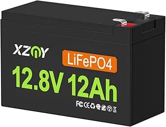 Compact 12V 12Ah Lithium Battery, Rechargeable 12V LiFePO4 Battery Built-in 20A BMS, 12 Volt Deep Cycle Battery Perfect for UPS System, Replacement SLA, Ham Radio, Water Pump,Solar System,Scooter