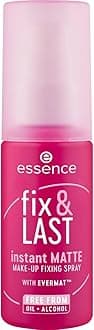 essence fix & last instant matte make-up fixing spray, transparent, matting, fixing, matte, vegan, oil-free, perfume, alcohol-free, pack of 1 (50 ml)