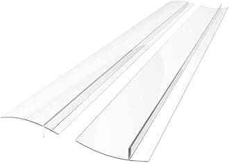 Linda’s Essentials Silicone Stove Gap Covers (2 Pack), Heat Resistant Oven Gap Filler Seals Spaces Between Stovetop and Counter, Easy to Clean Stove Side Guard (25 Inches, Clear)