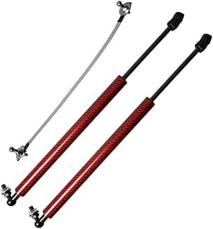 Lift Support Struts for Peugeot 208 (CA/CC/CR) 2012-2019 Modify Front Hood Bonnet Gas Spring Shocks Damper Carbon Fiber Prop Rod (Red Carbon Fiber)
