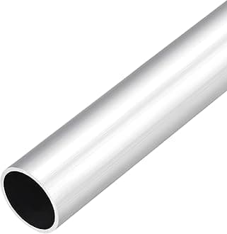 DMiotech (28mm OD x 24mm ID) 6063 Aluminum Round Tube 300mm Length Industry Metal Tubing for Machinery Frame Construction DIY Projects