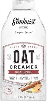 Elmhurst 1925 Chai Spice Oat Creamer – Vegan Oat-Based Coffee Creamer with Spiced Chai Notes – Smooth & Versatile – Ideal for Chai Lattes, Tea & Coffee – 473 ml