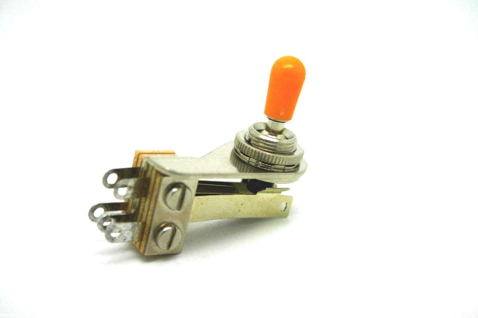 Switchcraft 3-Way Right Angle L-Type Toggle Switch w/Genuine Amber Switchcraft Tip