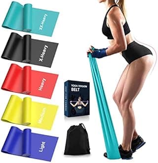 londys Resistance Bands for Working Out, Exercise Bands, Physical Therapy Equipment, 59 Inch Non-Latex Stretching Yoga Strap for Upper & Lower Body, Workouts & Rehab at Home-5 Progressive Resistance