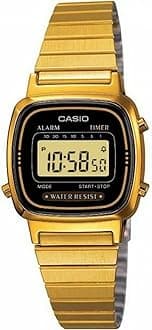 Casio – LA-670WG-1 – Ladies’ Watch – Quartz Digital – Golden Dial – Gold-Coloured Metal