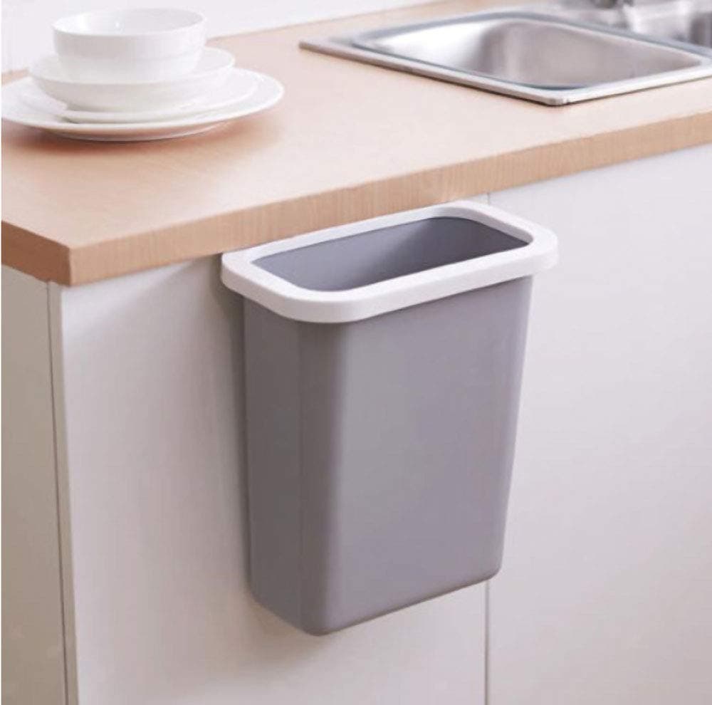 CLOUDFOUR Small Waste Bin, Hanging Trash Can, Kitchen Garbage Storage Bin, Hanging Storage for Waste. Ideal for Cars, Bedside and Kitchen