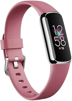 Fitbit Luxe-Fitness and Wellness-Tracker with Stress Management, Sleep-Tracking and 24/7 Heart Rate, Orchid/Platinum Stainless Steel, One Size, S & L Bands Included