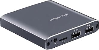 ByDiffer 4K Ultra HD Digital Media Player, TV MP4 Video Player for USB Drive/Micro SD Card, H.265/HEVC, Auto Playback, Digital Signage, HDMI/AV/Optical Output (Grey)