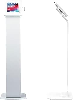 Locking Stand Kiosk – CTA Premium Small Locking Support Base Kiosk with Steel Body and Heavy-Duty Security Enclosure - iPad mini A17 Pro & 1/2/3/4/5/6 - Samsung Tab A 8″