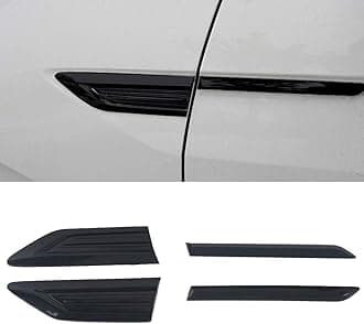 Car Accessories for Tiguan 2017 2018 2019 2020 2021 Side Wing Fender Emblem Badge Stickers Cover Trim Decoration (Black)