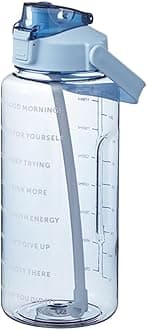 64 Ozwater Bottles with Motivational Time Markers and Handle,BPA Free Leakproof Plastic Water Bottles with Straw,Large Water Jug,Big Water Bottle for Sports Outdoor Gym Workout Fitness