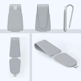 Sotfamily Sunglass Holder for Car Visor, Suede Cloth Magnetic Sunglass Organizer for Car Accessories, 2 Packs, Light Gray