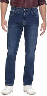 Soojun Men's Flex Waist Regular Fit Straight Leg Jeans