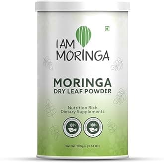 Moringa Powder 100 gm 100% Natural Drumstick Leaf Powder Good for Skin, Hair Healthy Plant based Protein Powder with No Chemicals and Preservatives