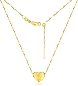 Dainty Initial Necklaces for Women | Heart Pendant Gifts for Women | Adjustable Size