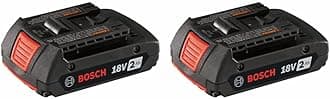 Bosch BAT612-2PK 18-volt Lithium-Ion 2.0 AH Slim Pack Battery with Digital Fuel Gauge, 2-Pack