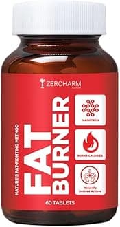 ZEROHARM Fat Burner Tablets - Weight Management Supplements for Men & Women - Garcinia Cambogia, Green Coffee, Green Tea, Apple Cider Vinegar - Boosts Metabolism & Controls Cravings - 60 Veg Tablets