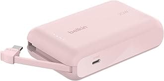 Belkin BoostCharge 10000mAh, portable power bank with integrated cable PD 20W, fast charge USB-C power delivery, fast charging for iPhone 16 series, iPad Pro, Galaxy S24 and more
