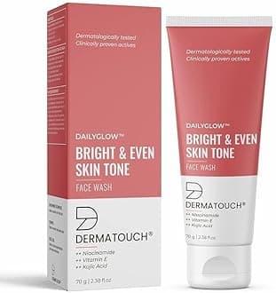 D.e.r.m.a.t.o.u.c.h DailyGlow Bright & Even Skin Tone Face Wash with Niacinamide, Vitamin E, Kojic Acid, Dermatologically Tested, 70g