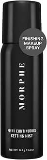 Morphe Mini Continuous Setting Mist - Micro-Fine, Travel Size Makeup Setting Spray with a Natural Radiant Finish - Helps Makeup Resist Caking or Fading & Increases Wear of Foundation (1.3 oz)
