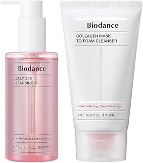Collagen Cleansing Duo: 2-in-1 Pore Mask to Foam Cleanser & Gentle Cleansing Oil Set, Facial Wash and Makeup Remover for Sensitive Skin, Korean Skin Care, Skin Care Set