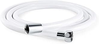 OFFO Ultra-Flex Shower Hose, 48 in Premium RV PVC Handheld Shower Head Hose Flex Hoses Extension with Brass Insert and Nut for Bathing Pet Bathing, Smooth White