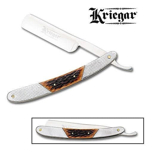 Kriegar Burnt Bone Razor Folding Knife
