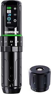 Dragonhawk L3 Cordless/Cord Tattoo Gun Rotary Pen Machine, Powerful Mcore-L Tattoo Motor, Smart Display 2,000mAh Battery Power Supply, 7 Strokes Length for Pro Artists