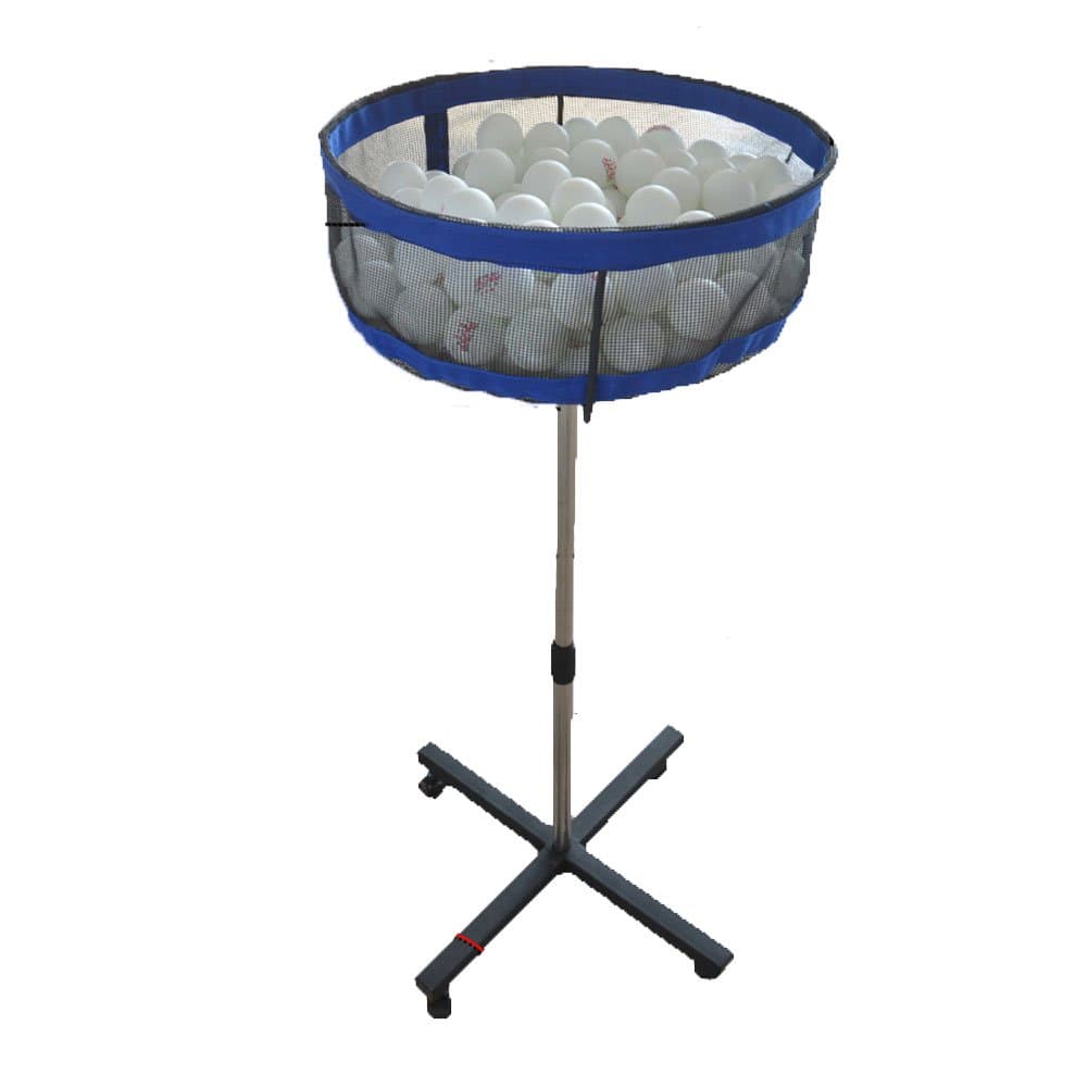 Professional Movable Multi-Ball Storage Stand with Mesh Case, Height Adjustable Pingpong Ball Collector Equipment for Training,Stable Carry Mesh Basin for Golf Ball,Tennis Ball,Badminton etc