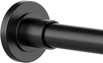 Telescopic Shower Curtain Rod：Never Rust 304 Stainless Steel Tension Spring Curtain Rod - Non-Slip Adjustable Tension Pole –No Drilling Extendable Pole (65-100cm/black)