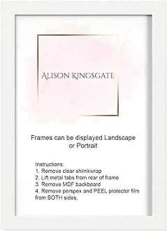 Modern Picture Frames - Multiple Colours & Sizes - Perspex Front & Wall Hanging Hooks - Poster/Photo/Wooden Frames (100 x 60 CM, White)