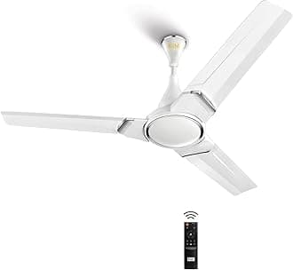 KUHL Prima A3 1200mm BLDC Ceiling Fan with Remote | 5-Star Rated | High Airflow | Saves up to 65% Electricity | 5-Year Brand Warranty | White | Free Installation