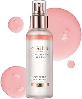 d'alba PiedmontItalian White Truffle Vital Spray Serum, Vegan Skincare, Calming and Hydrating Facial Mist with White Truffles for Red and Sensitive Skin, Glow Serum, Surfactant Free, All in One Care
