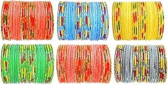 Hand Kkrafts Multicolor traditional Glass bangles chudi set of 144 for womens and girls